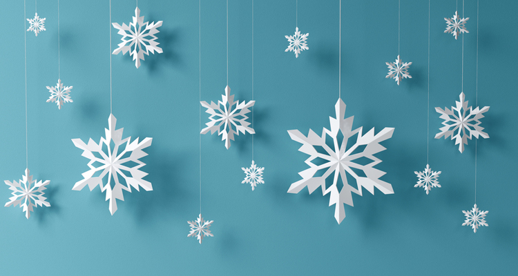 high definition snowflakes on blue background